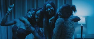 Scene from the dynamic French coming-of-age film "Girlhood,' directed by Céline Sciamma.